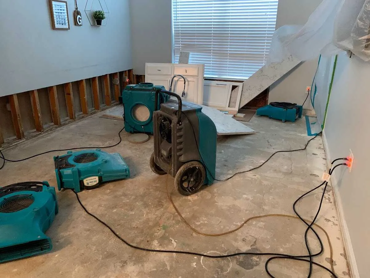 Dehumidifier in flood-cut room for Water Extraction & Removal in Safety Harbor